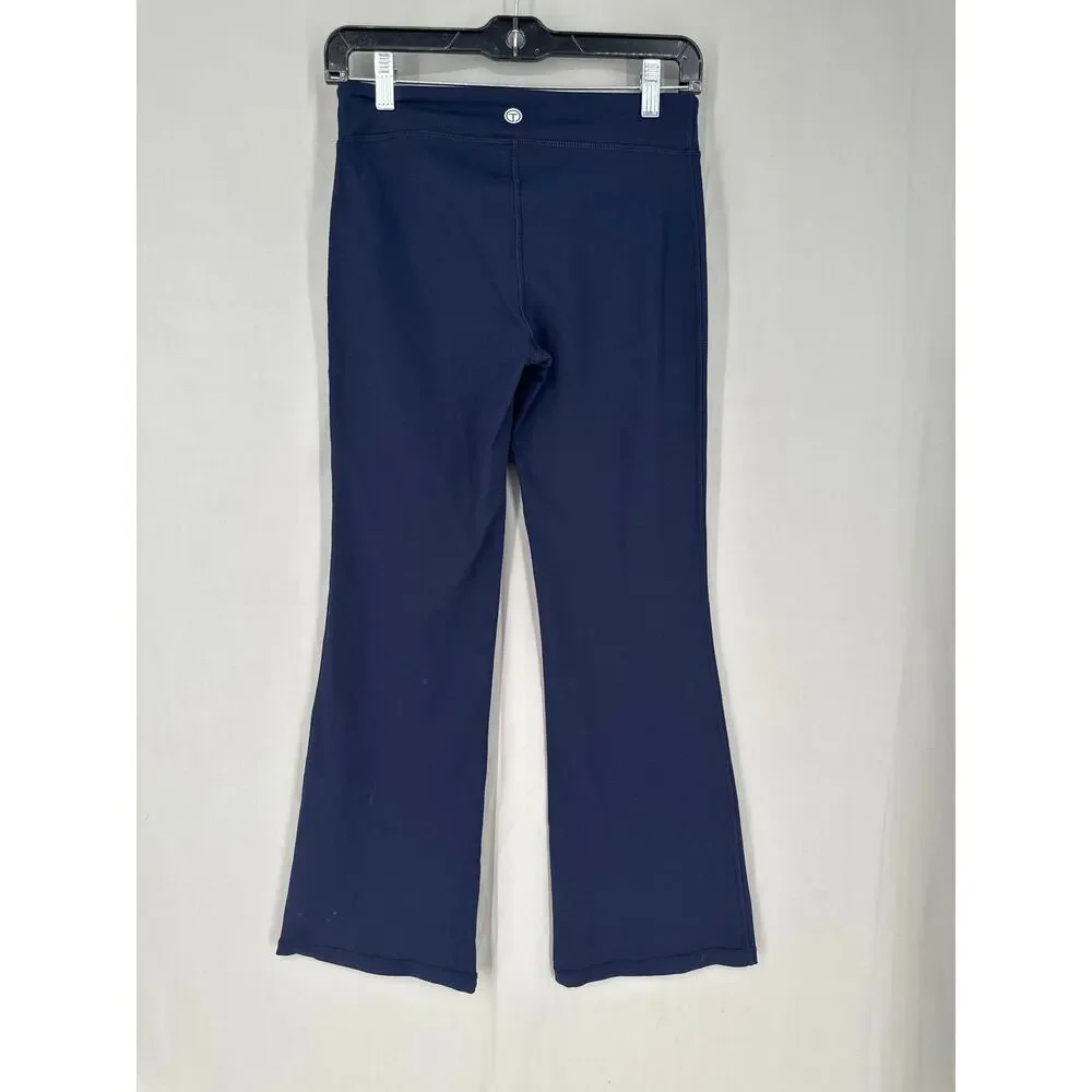 Talbots Pants Womens P XS Navy Blue Pull On Flare Leggings Stretch High Rise
